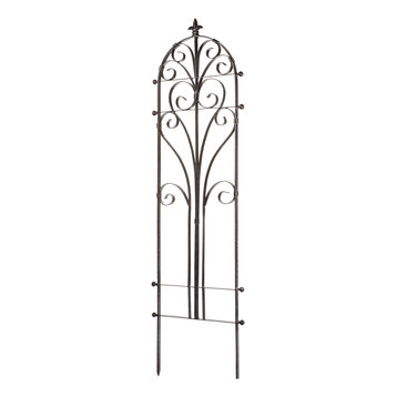 Italian Iron Garden Trellis, Metal Lawn Decor, Heavy Scroll Iron