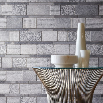 Shift Stripe Mosiac in Grey Bathroom
