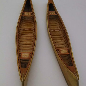 Wooden Display Canoe