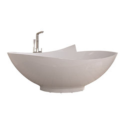 ADM Bathroom Design - ADM Circular Freestanding Bathtub, White, 70.9" - Bathtubs