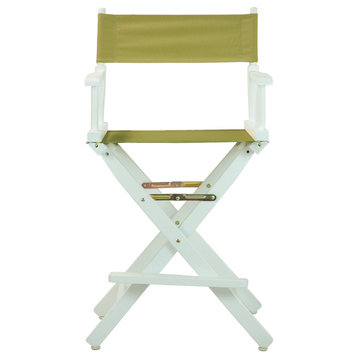 24" Director's Chair With White Frame, Olive Canvas