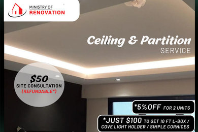 HDB BTO Resale Ceiling Work Packages & Service (Chat to Enquire)