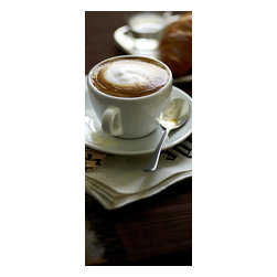 American Wallpaper & Design - Coffee Cup Mural Wallpaper for Door - Wall Decals