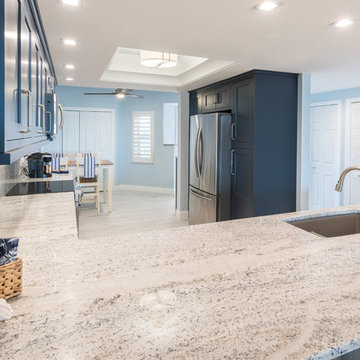 Bold and Navy Blue Kitchen