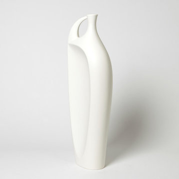 Indentation Vase, Matte White, Large