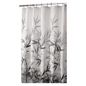 InterDesign 36524 Anzu Fabric Shower Curtain Green 72/" x 72/" Standard