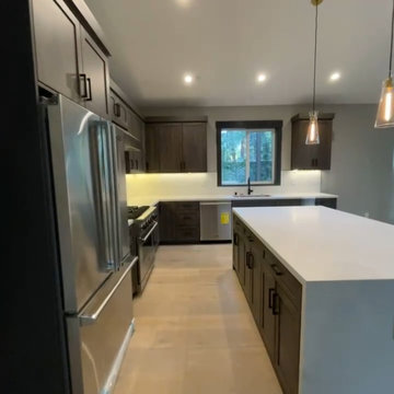 Kitchen Perspective Shot – Refrigerator Side to Window Sink Zone