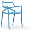 Vondom Delta Indoor/Outdoor Dining Armchairs, Set of 4, Blue
