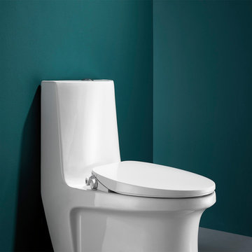 Taranto Non-Electric Bidet Toilet Seat for Elongated in White