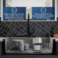 Karran Drop-In Quartz 33" 1-Hole Single Bowl Kitchen Sink Kit, Concrete