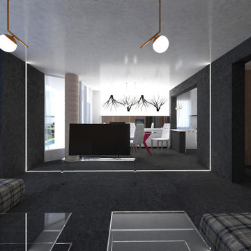 Cosy grey and white living room