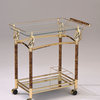 Helmut Serving Cart, Gold Plated and Clear Glass