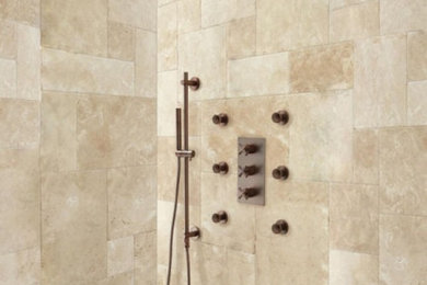 Thermostatic Oil Rubbed Bronze Shower Systems with Round Shower Head
