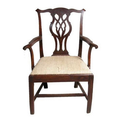 English George III Chippendale Mahogany Armchair - Armchairs And Accent Chairs