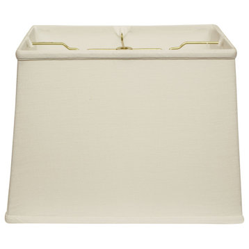16" White Throwback Rectangle Linen Lampshade