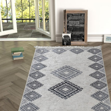 Chiara Rose Rubber Back Non-Skid/Slip Area Rug 2'7"X5'; 2'7"X6'6"; 5'3"x7'6".