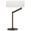 Perch Swing Arm Table Lamp With White Shade, Coffee Bronze