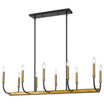 Z-Lite - Haylie Ten Light Chandelier, Matte Black / Olde Brass - This fabulous two-tone ten-light island/billiard light is the perfect addition to your home lighting collection. It's crafted in a matte black and olde brass finish and features the lights in a candle-like design. It's the ideal light for the dining room foyer kitchen or entertainment room.