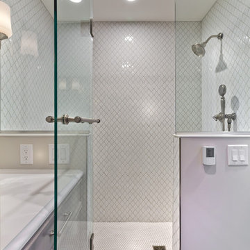 luxurious bath from a powder room