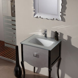 Fresca Platinum Viena Glossy Silver-Black 24" Bathroom Vanity - Bathroom Vanities And Sink Consoles