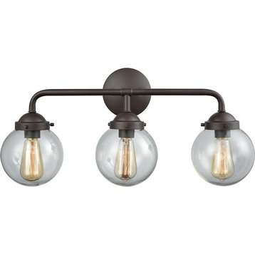 Beckett 3 Light Bath In Oil Rubbed Bronze And Clear Glass