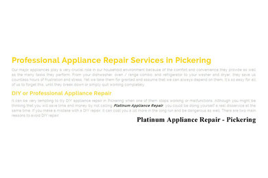 Appliance Repair Pickering - Platinum Appliance Repair (289) 277-0430