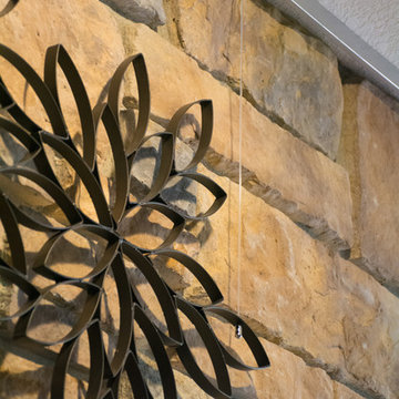 How To Hang Art on Stone Fireplace
