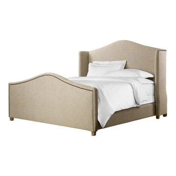 Curations Limited Beige Athena Linen Bed