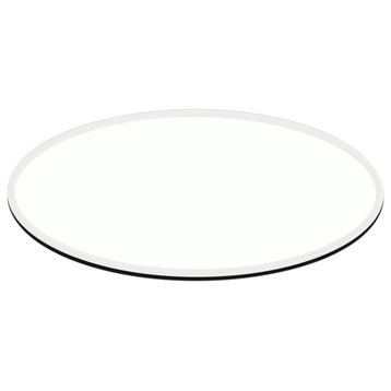 28 x 54 inch E-Oval (Elliptical) 1/2 Thick 1 Beveled Tempered Glass