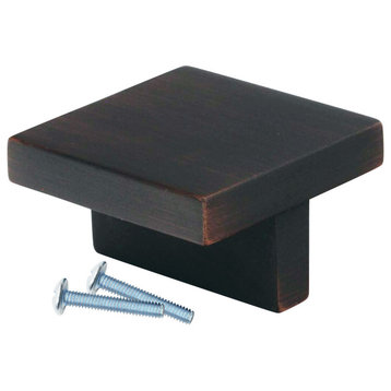 10 Pack Modern Square T Style Brushed Oil-Rubbed Bronze Cabinet Knob 1-21/32"