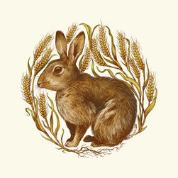 Rabbit in Wheat Art Print - Artwork