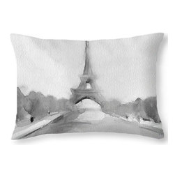 Eiffel Tower Gray French Style Decorative Pillows - Decorative Pillows