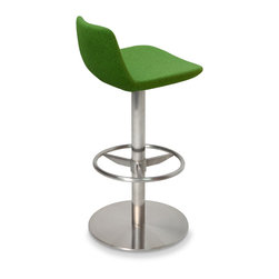 Pera & Swivel- Stainless Steel Base - Pistachiao   Camira Wool - Bar Stools And Counter Stools