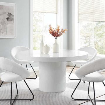 Gratify 60" Round Dining Table, White
