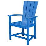 Polywood - Polywood Quattro Adirondack Dining Chair, Pacific Blue - The Quattro Adirondack Dining Chair is ideal for outdoor dining and entertaining and features curved arms and a contoured seat and back for comfort. Constructed of durable POLYWOOD lumber available in a variety of attractive, fade-resistant colors, this all-weather dining chair will never require painting, staining, or waterproofing.
