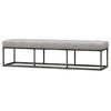 Bordeaux Industrial Antique Iron Upholstered Bench 72"