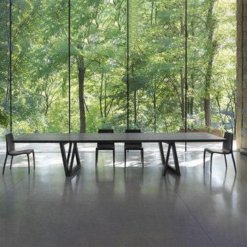 $549.99 63" Rectangular Dining Table White Solid Wood Table Top Square Metal Bas