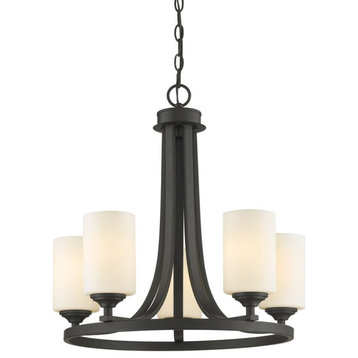 5 Light Chandelier in Fusion Style - 21.5 Inches Wide by 21.5 Inches