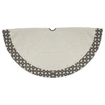 Northlight Seasonal - 54" Glamour Time Black and Beige Rhinestone Christmas Tree Skirt - From the Glamour Time Collection