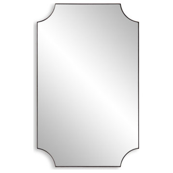 32" Soft Silver Scalloped Mirror