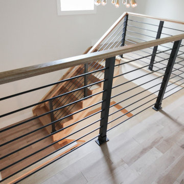 Project #71 | Modern Hickory Staircase with Horizontal Balustrade