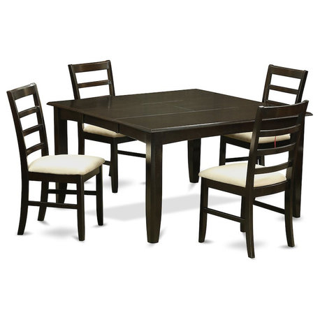 5-Piece Dining Room Set, Table and 4 Chairs, Cappuccino