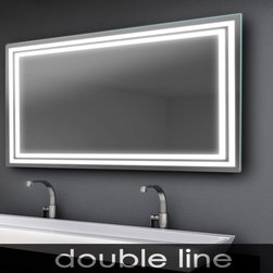 Double Line LED Lighted Mirror - Bathroom Mirrors