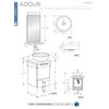 Fresca Adour 16" Modern Single Sink Vanity Set, Mirror, Light Walnut