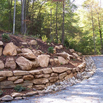 Boulder Retaining Wall and Drystream