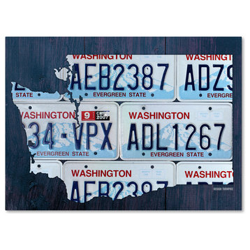 "Washington License Plate Map" Canvas Art by Design Turnpike