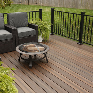 Calming Escape - Rustic Walnut Composite Decking and S110 Steel Railing