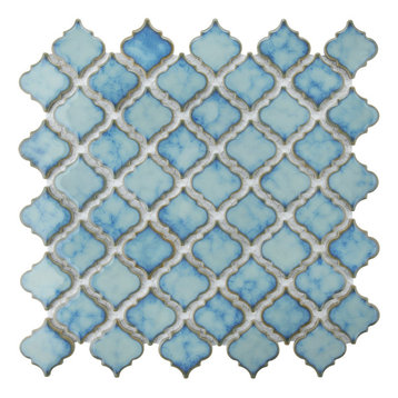Hudson Tangier Porcelain Mosaic Floor and Wall Tile, Marine