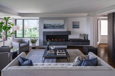 Inspiration for a contemporary living room remodel in Boston