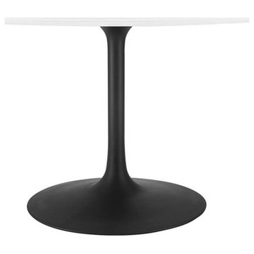 Modway Lippa 60" Oval Lacquered MDF Dining Table in Black/White
